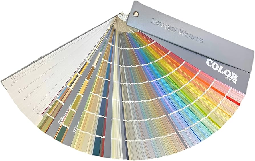 Sherwin-Williams colour fan deck for paint colour consultation